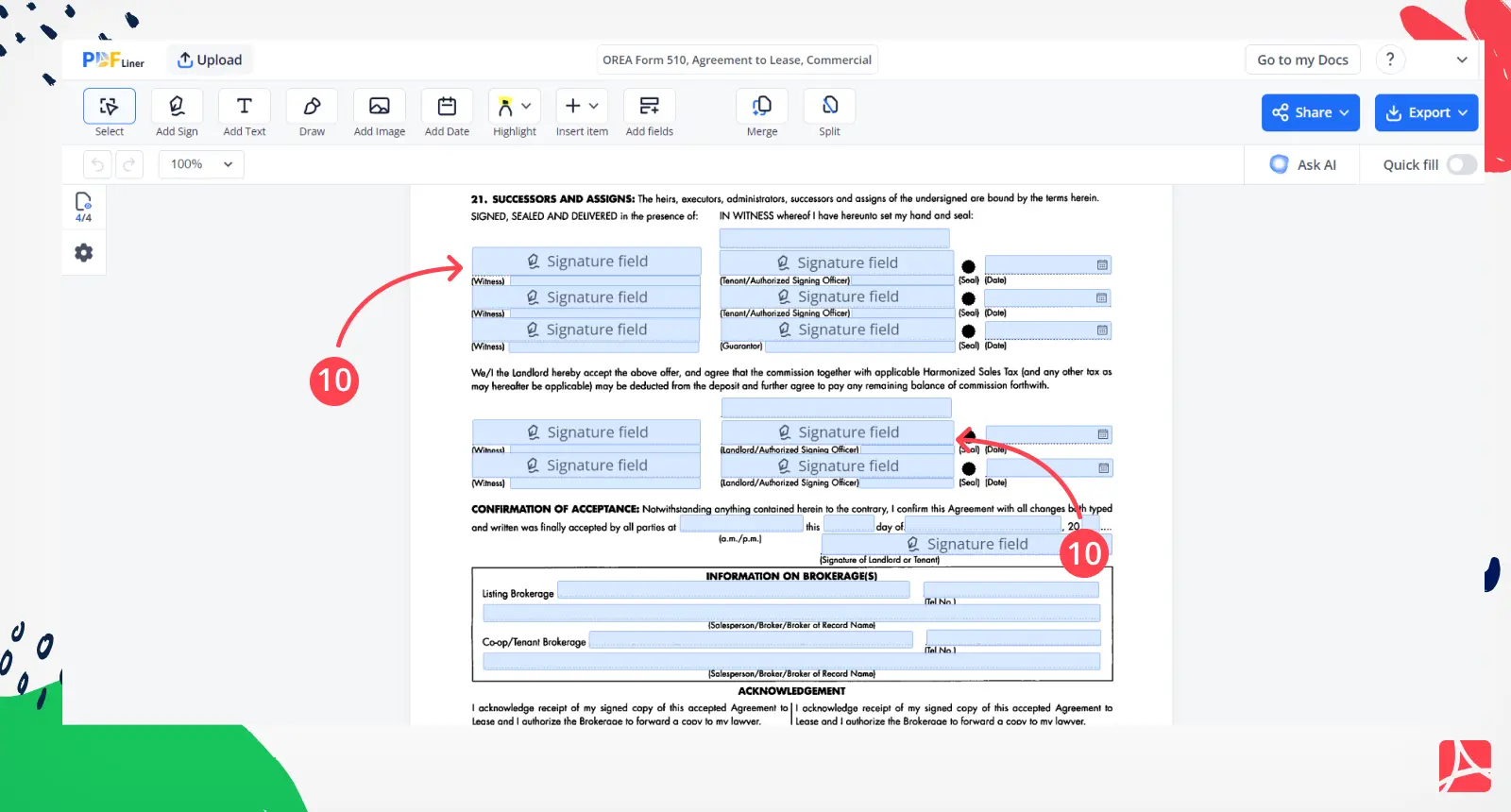 OREA Form 510 Screenshot